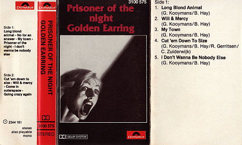 Golden Earring Prisoner Of The Night Cassette inlay 1980 NL